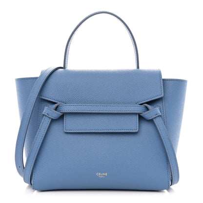 Celine Grained Calfskin Nano Belt Bag Azure 1 of 10