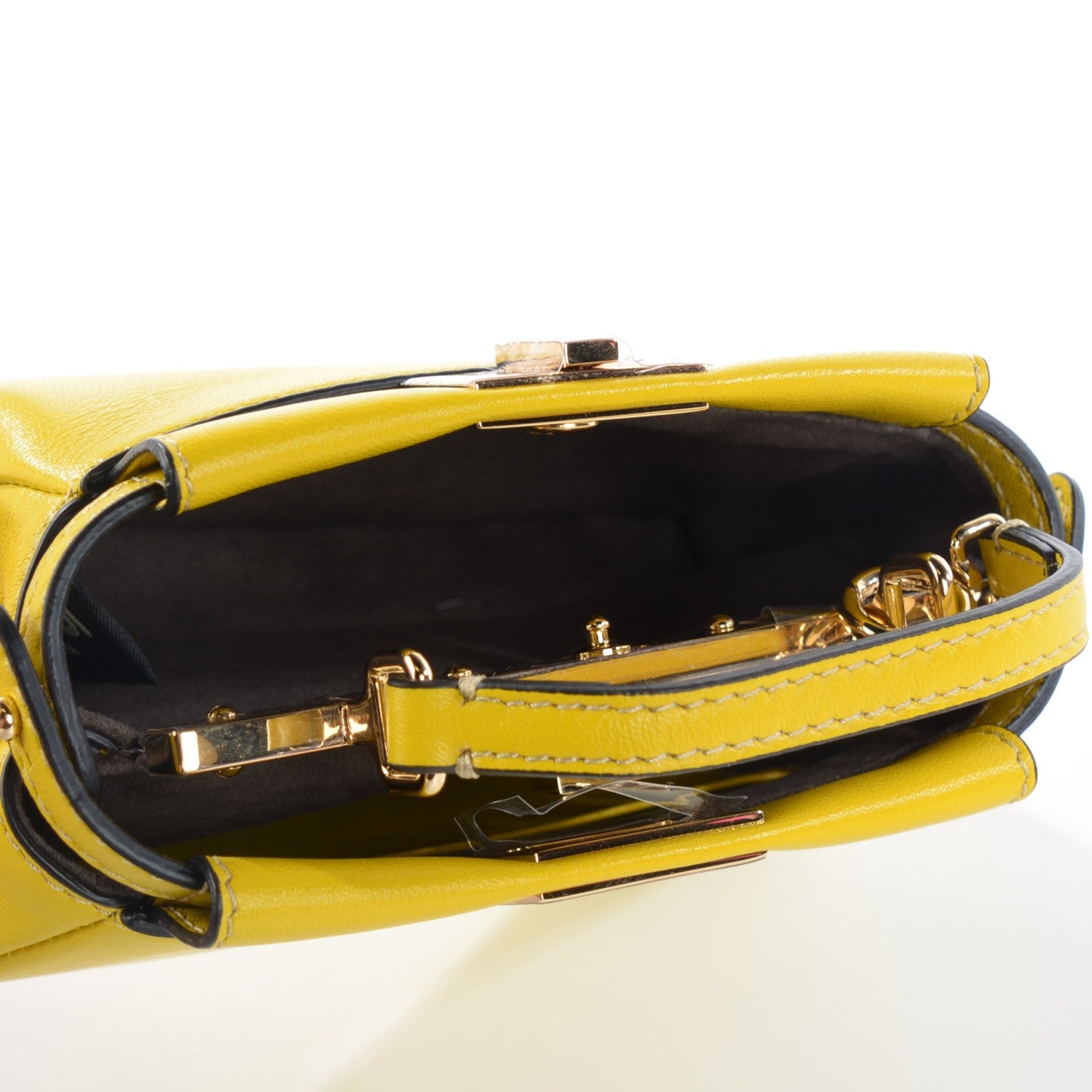 Fendi Shiny Nappa Micro Peekaboo Iconic Satchel Lime 5 of 7