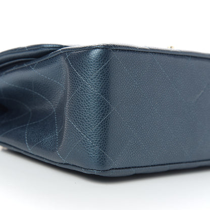 Chanel Iridescent Caviar Quilted Jumbo Double Flap Dark Blue 8 of 11