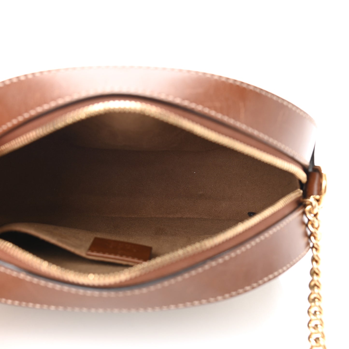 GG Supreme Monogram Cuoio Toscano Mini Chain Shoulder Bag Beige Ebony Cuir