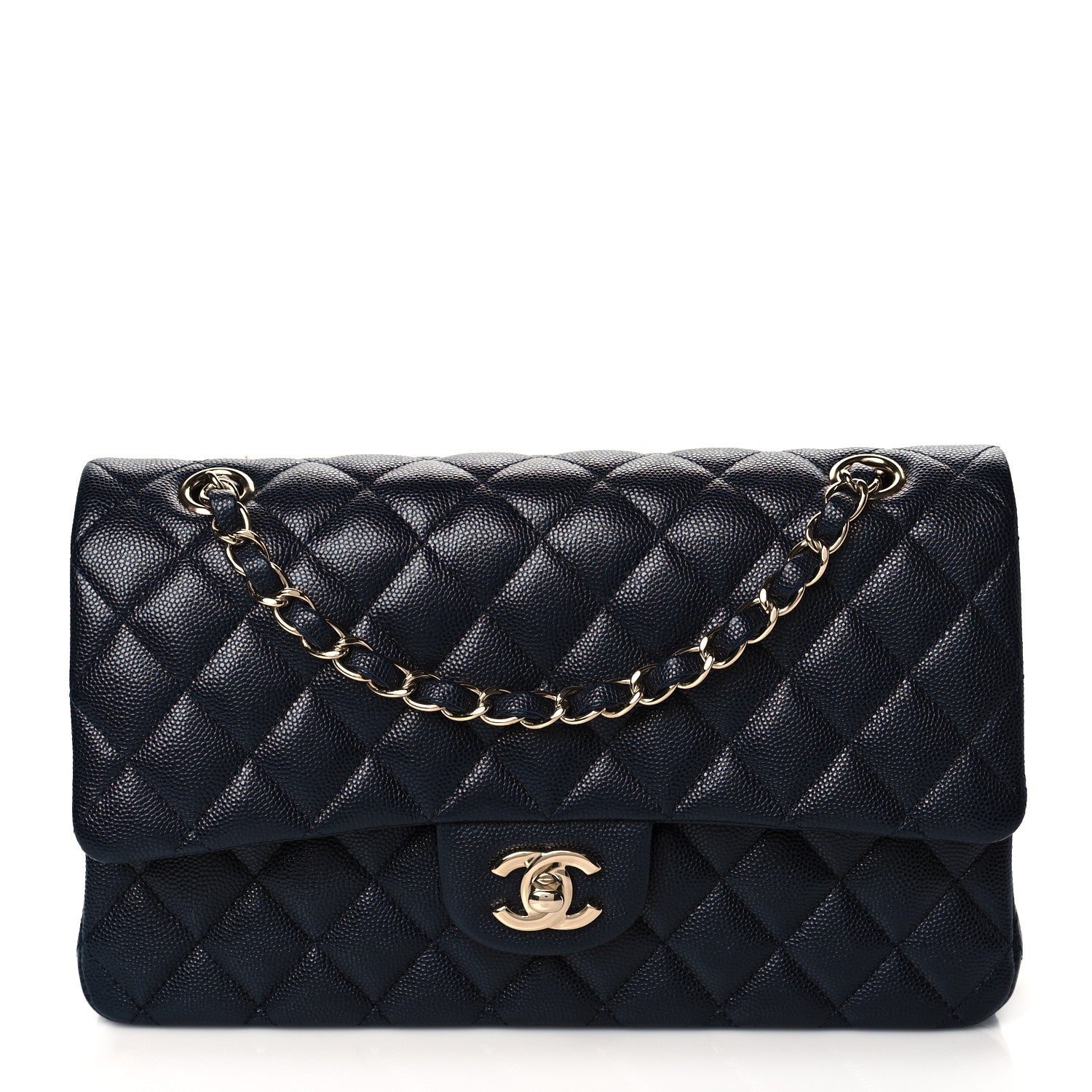 Chanel Caviar Quilted Medium Double Flap Navy 1 of 10