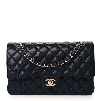 Chanel Caviar Quilted Medium Double Flap Navy 1 of 10