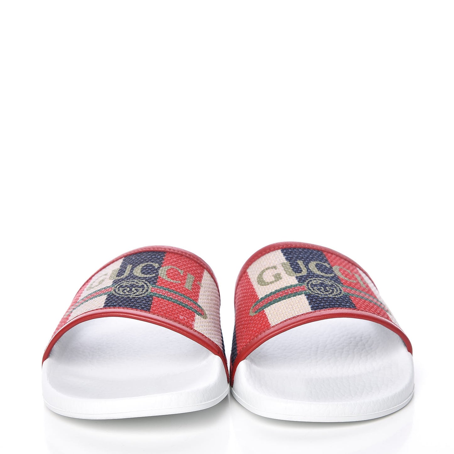 Canvas Sylvie Stripe Logo Pursuit Slide Sandals 39 Mystic White Hibiscus Red Maritime