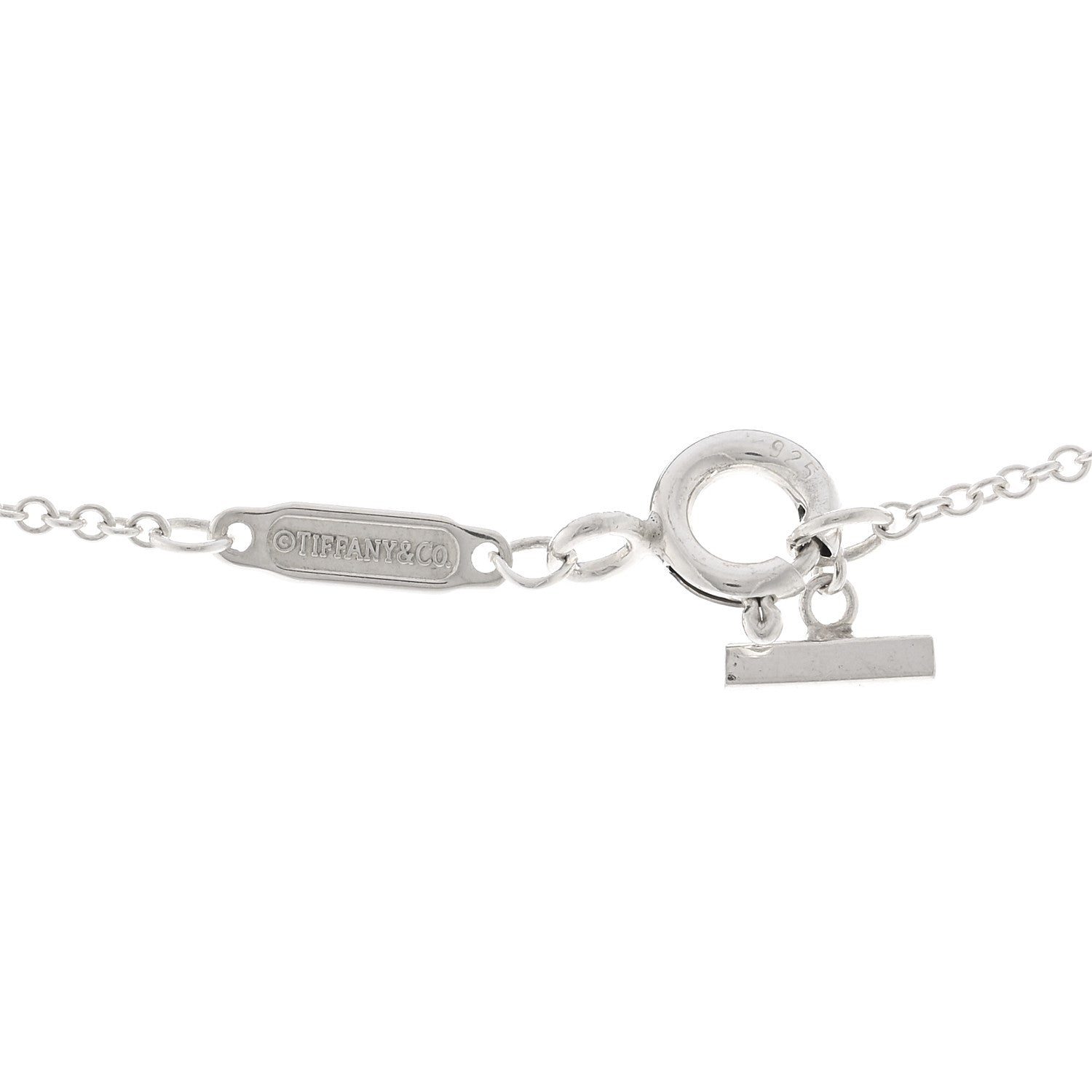 Tiffany Sterling Silver Large T Smile Pendant Necklace 4 of 5
