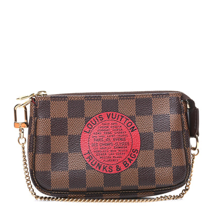 Louis Vuitton Damier Ebene Complice Trunks and Bags Mini Pochette Accessories Red 1 of 9