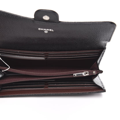 Chanel Caviar Quilted Large Gusset Flap Wallet Black 5 of 11