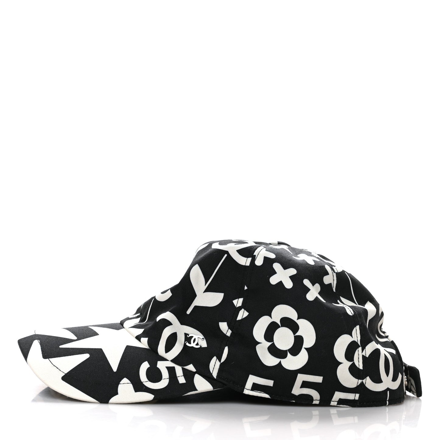 Cotton Cap Hat Black White