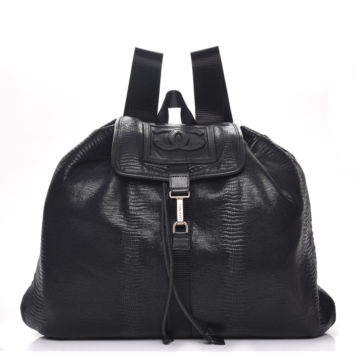 Lizard Printed Jersey Backpack Black