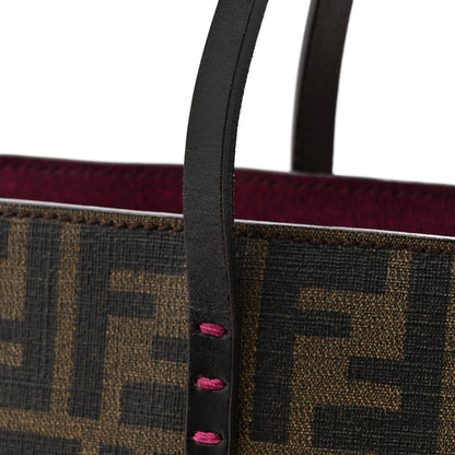 Fendi Zucca Spalmati Small Roll Tote Tobacco Fuxia 11 of 15
