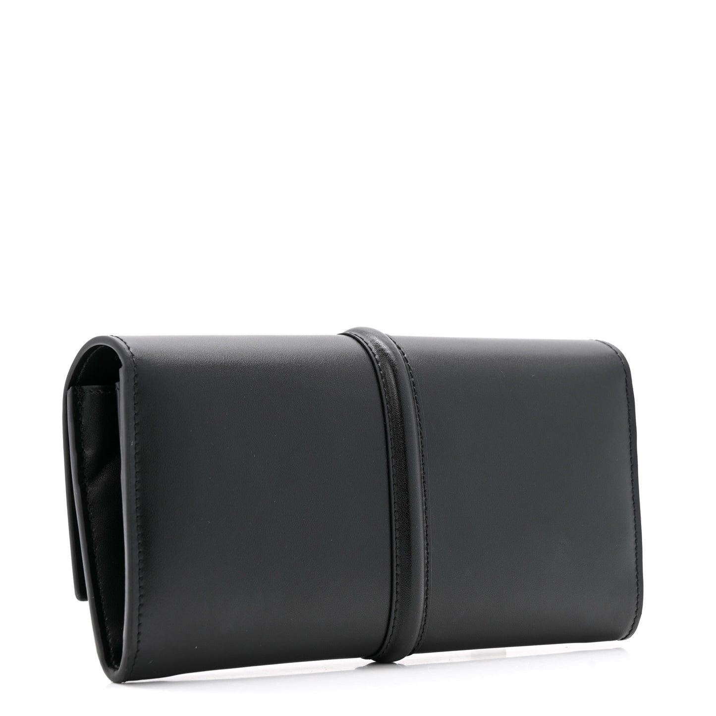 Satinated Calfskin 16 Large Wallet Black