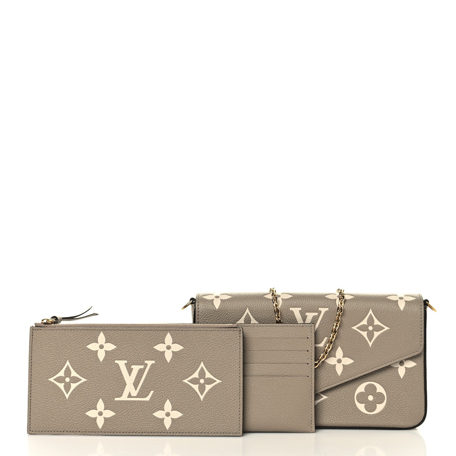 Louis Vuitton Empreinte Monogram Giant Felicie Pochette Tourterelle Creme 2 of 11