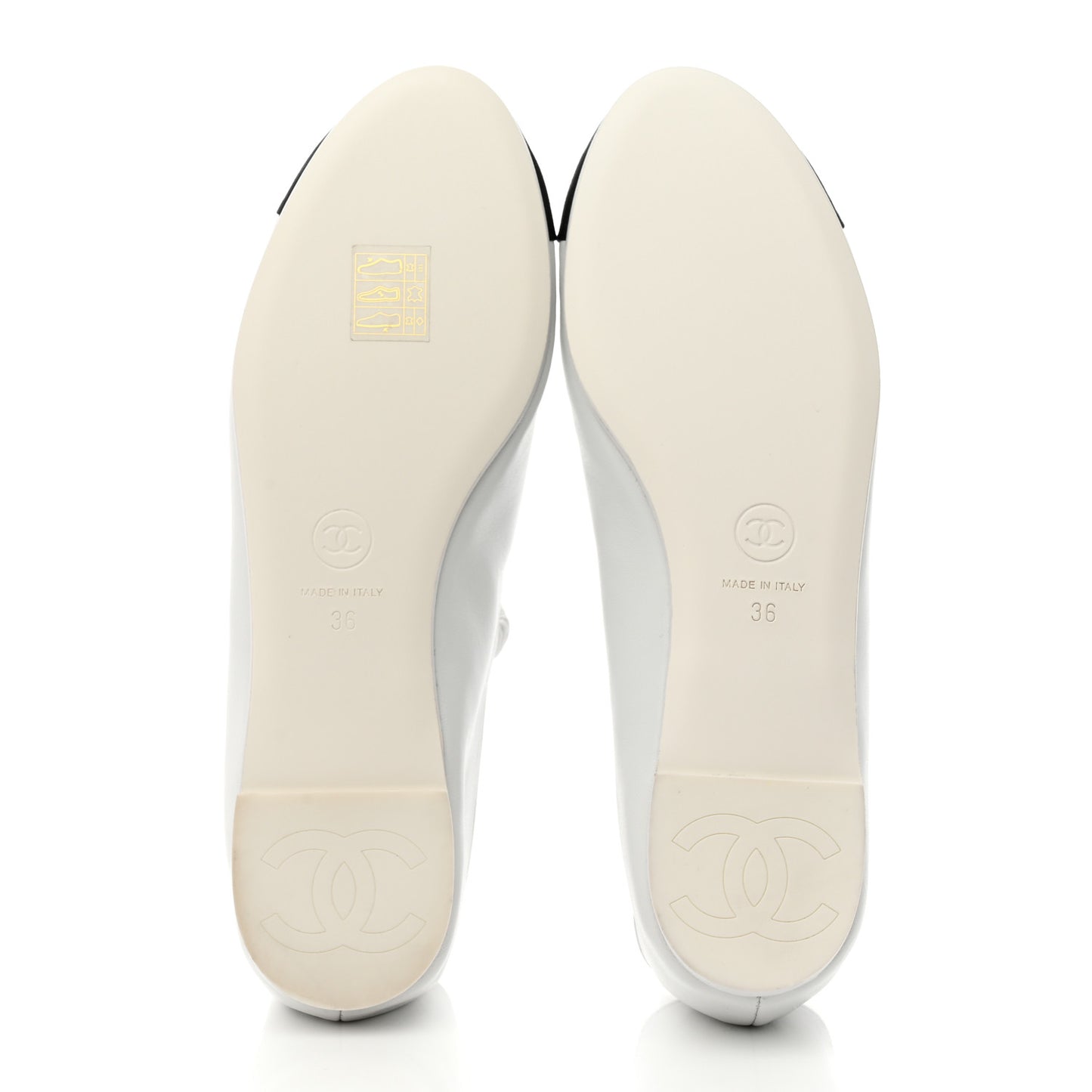 Lambskin Grosgrain Cap Toe CC Ballerina Flats With Leg Warmers 36 White