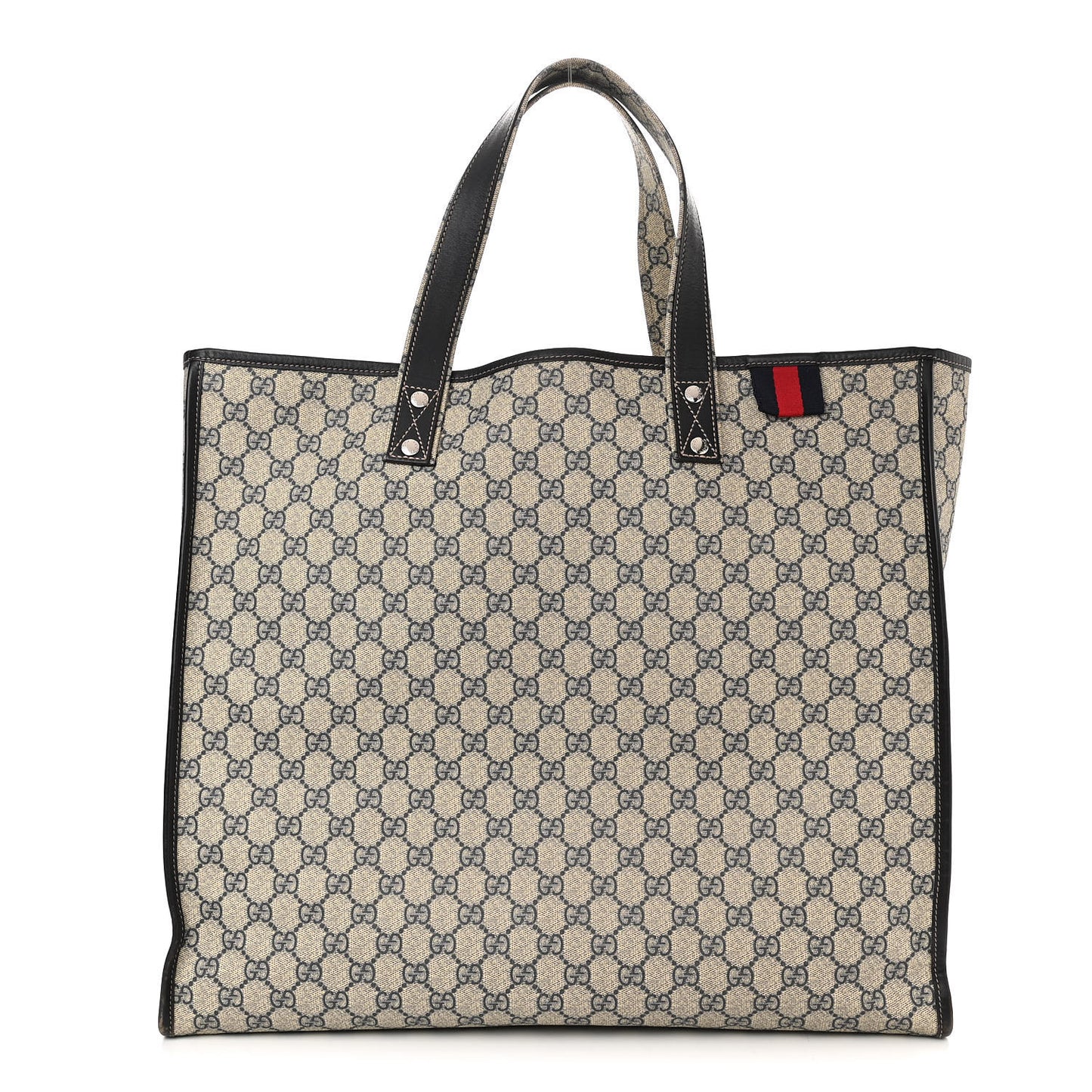 GG Plus Monogram Large Signature Web Loop Tote Black