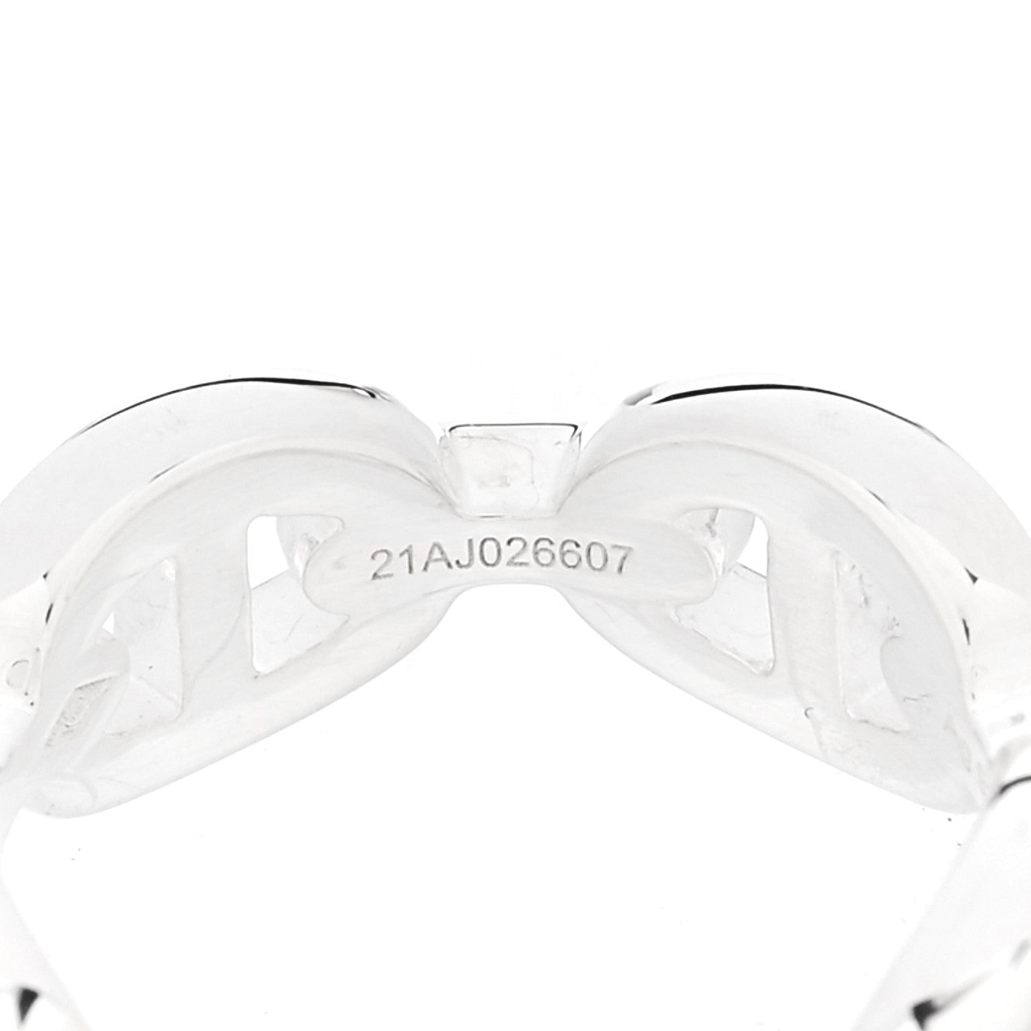 Hermes Sterling Silver PM Chaine d'Ancre Enchainee Band Ring 52 6 6 of 8