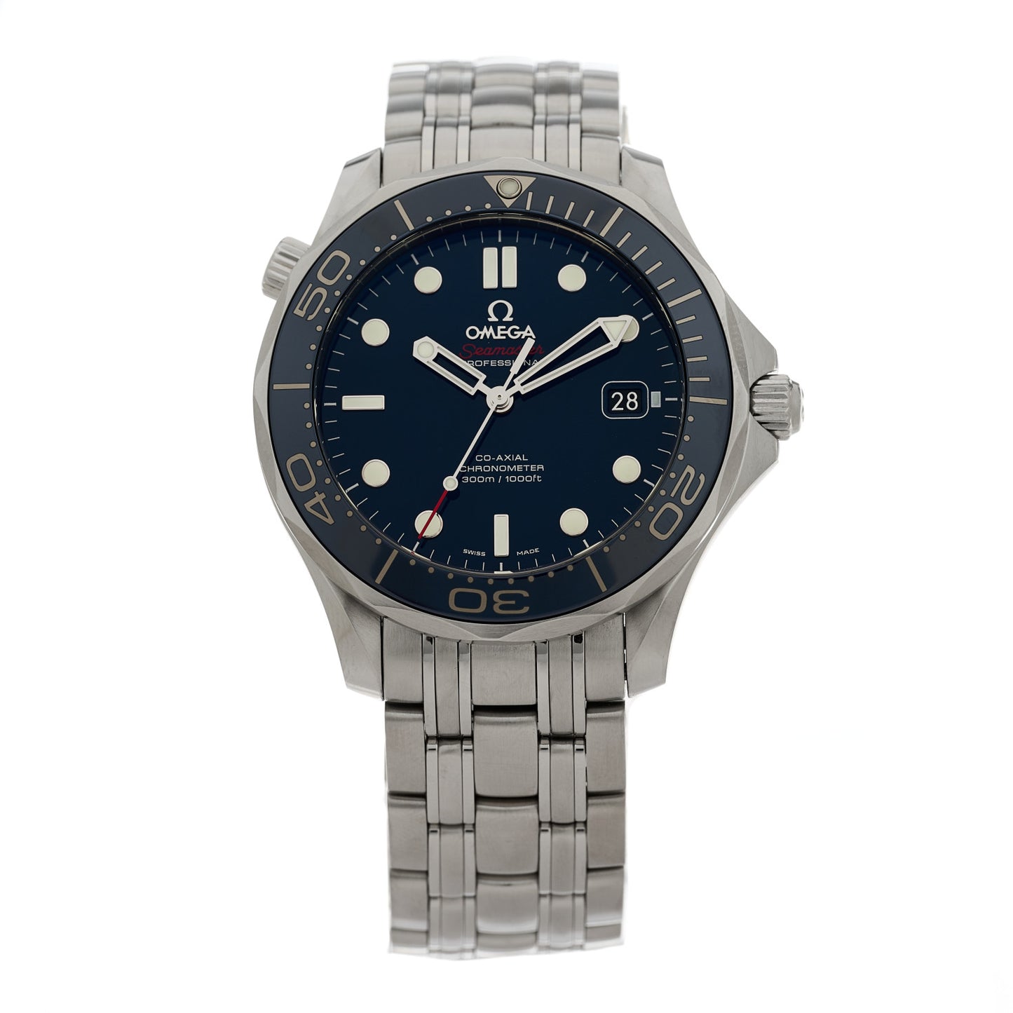 Stainless Steel 41mm Seamaster Diver 300M Co-Axial Master Chronometer Automatic Watch Blue 212.30.41.20.03.001