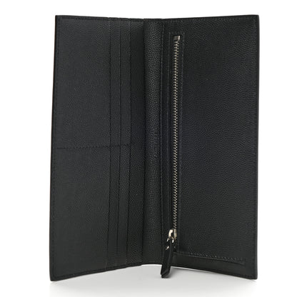 Saint Laurent Grain De Poudre Foldover Logo Wallet Black 5 of 9