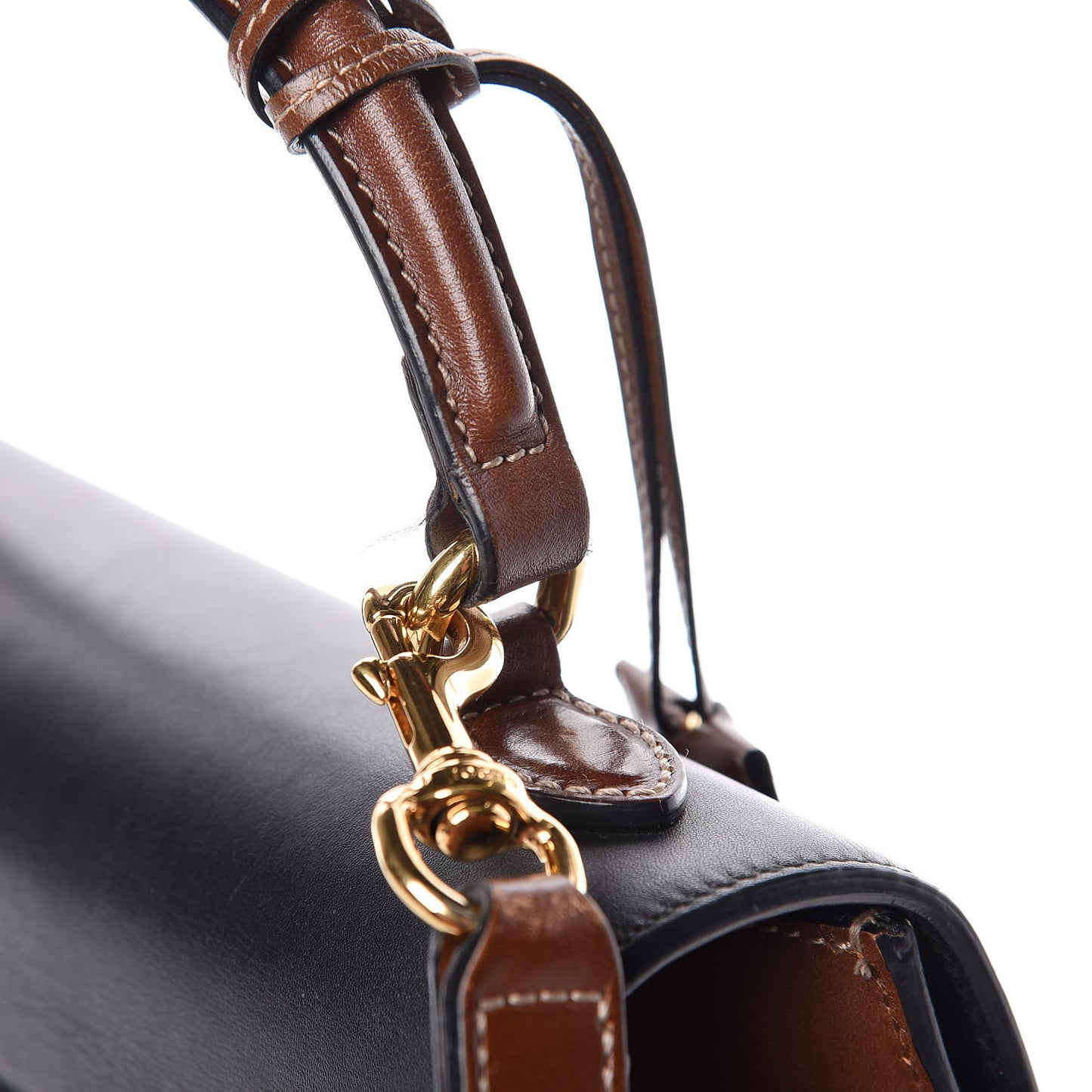 GG Supreme Monogram Calfskin Small Padlock Top Handle Bag Beige Black Cuir