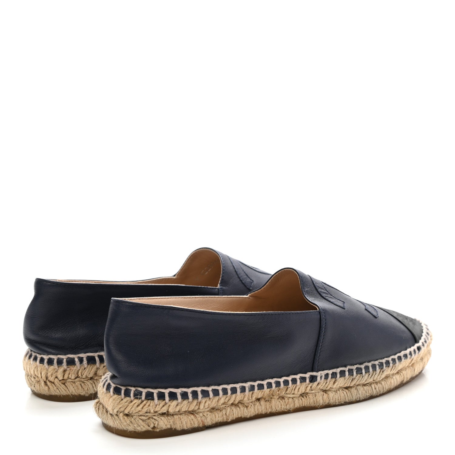 Chanel Lambskin CC Espadrilles 39 Navy Black 4 of 11