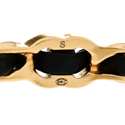 Chanel Lambskin Crystal CC Cuff Bracelet S Black Gold 4 of 5