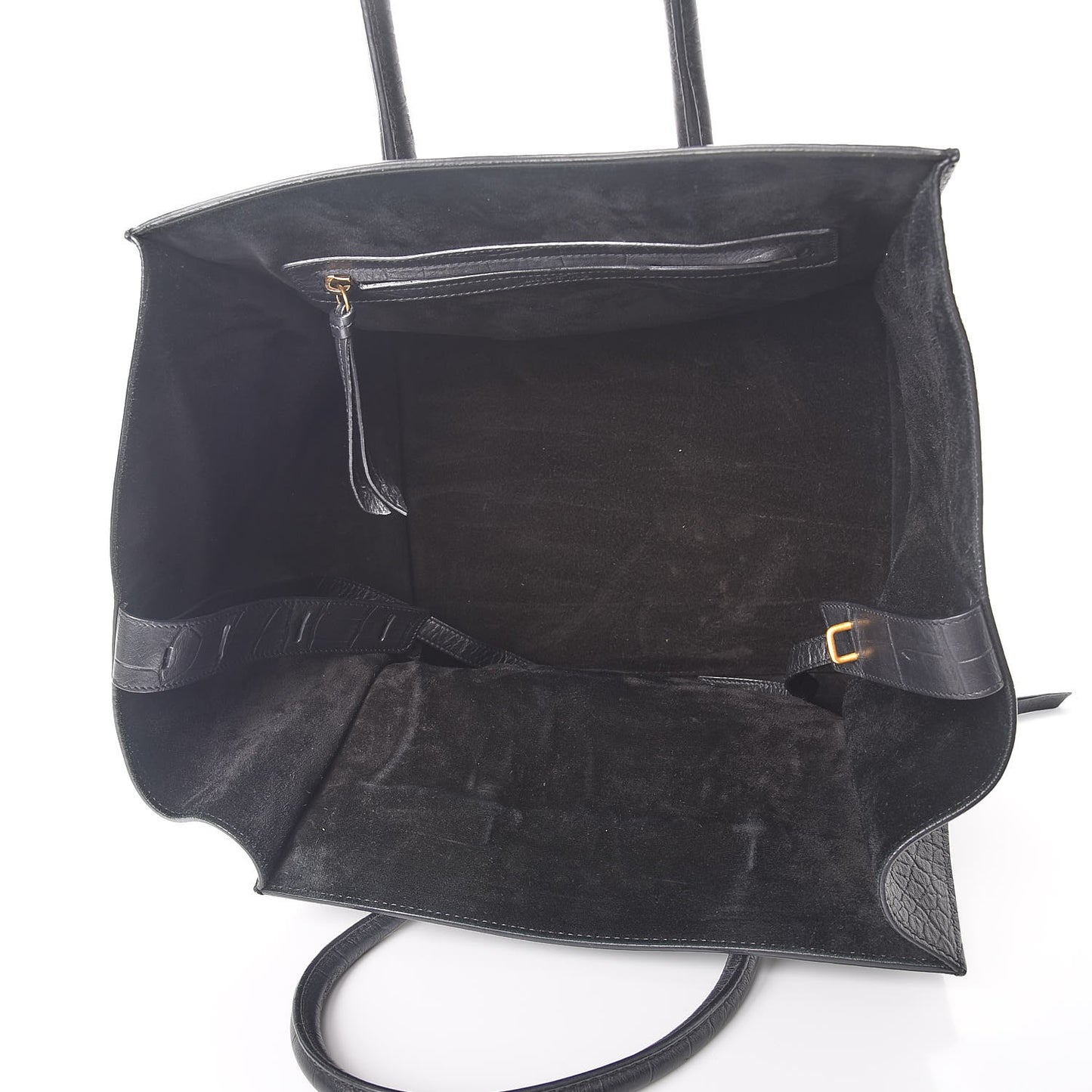 Crocodile Embossed Calfskin Medium Phantom Luggage Black