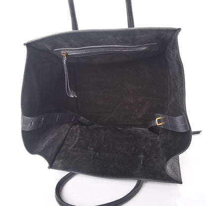Celine Crocodile Embossed Calfskin Medium Phantom Luggage Black 5 of 12