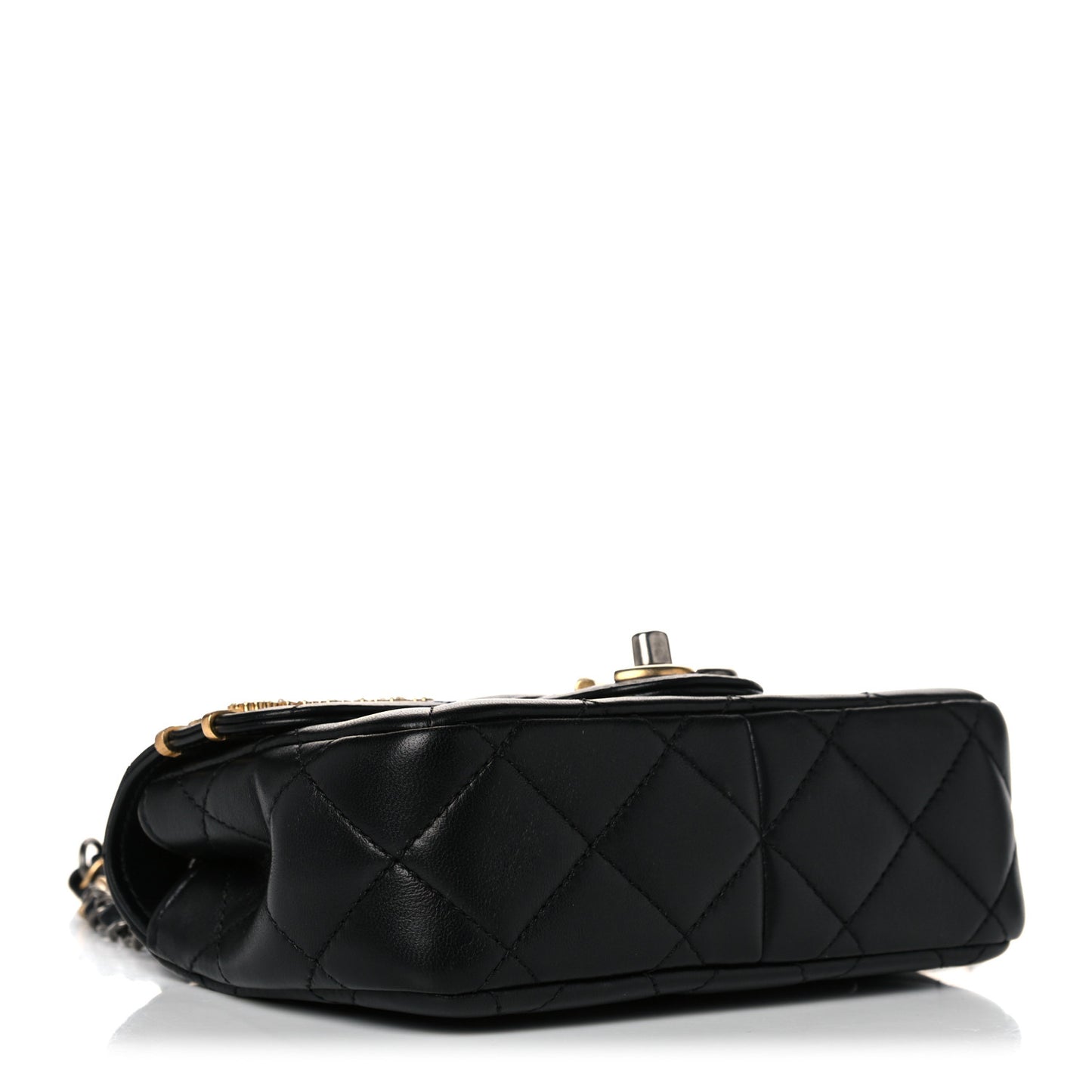 Lambskin Quilted Mini Coco Clips Single Flap Black