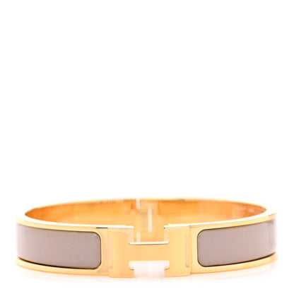 Hermes Enamel Narrow Clic Clac H Bracelet GM Marron Glace 1 of 5