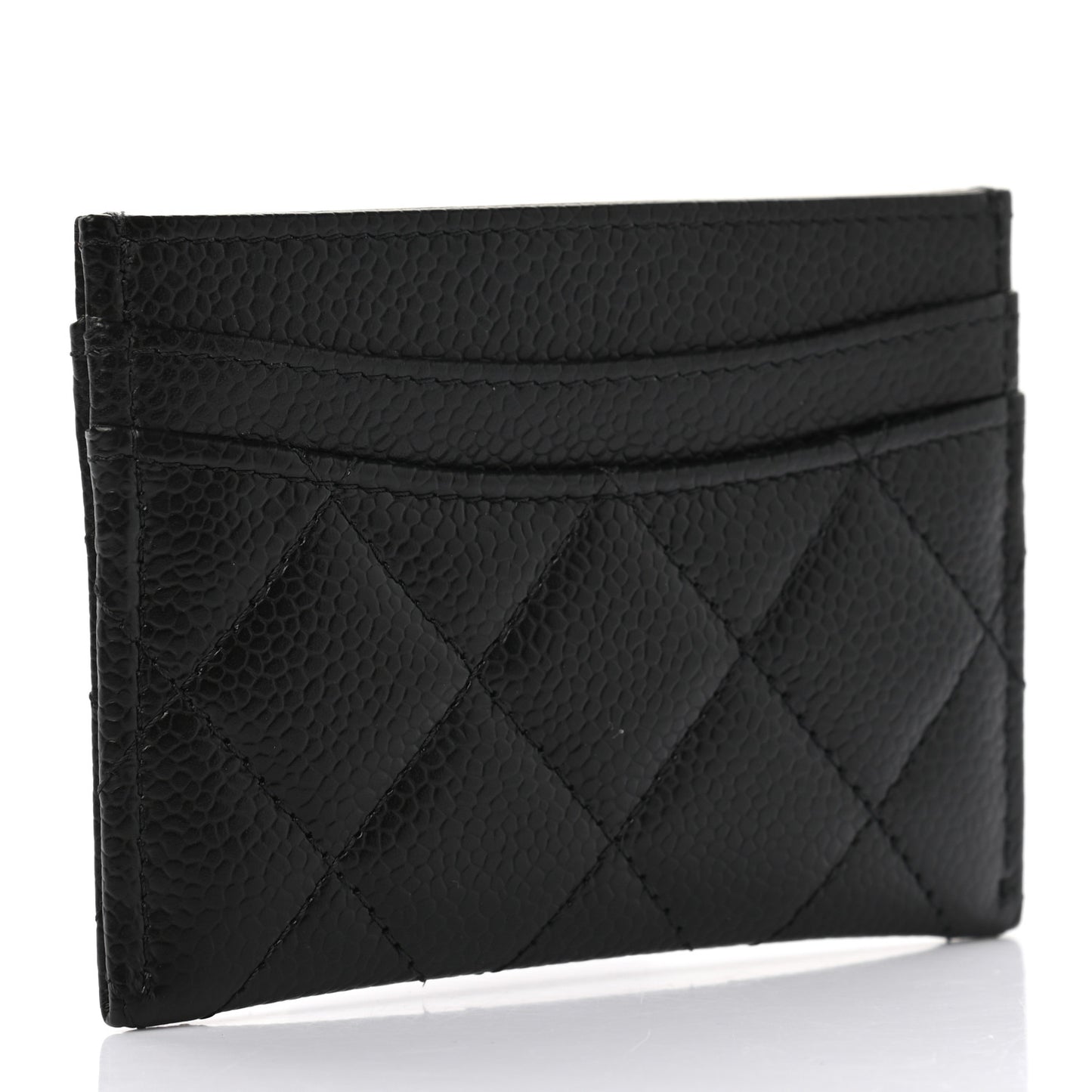 Caviar Quilted Card Holder Black