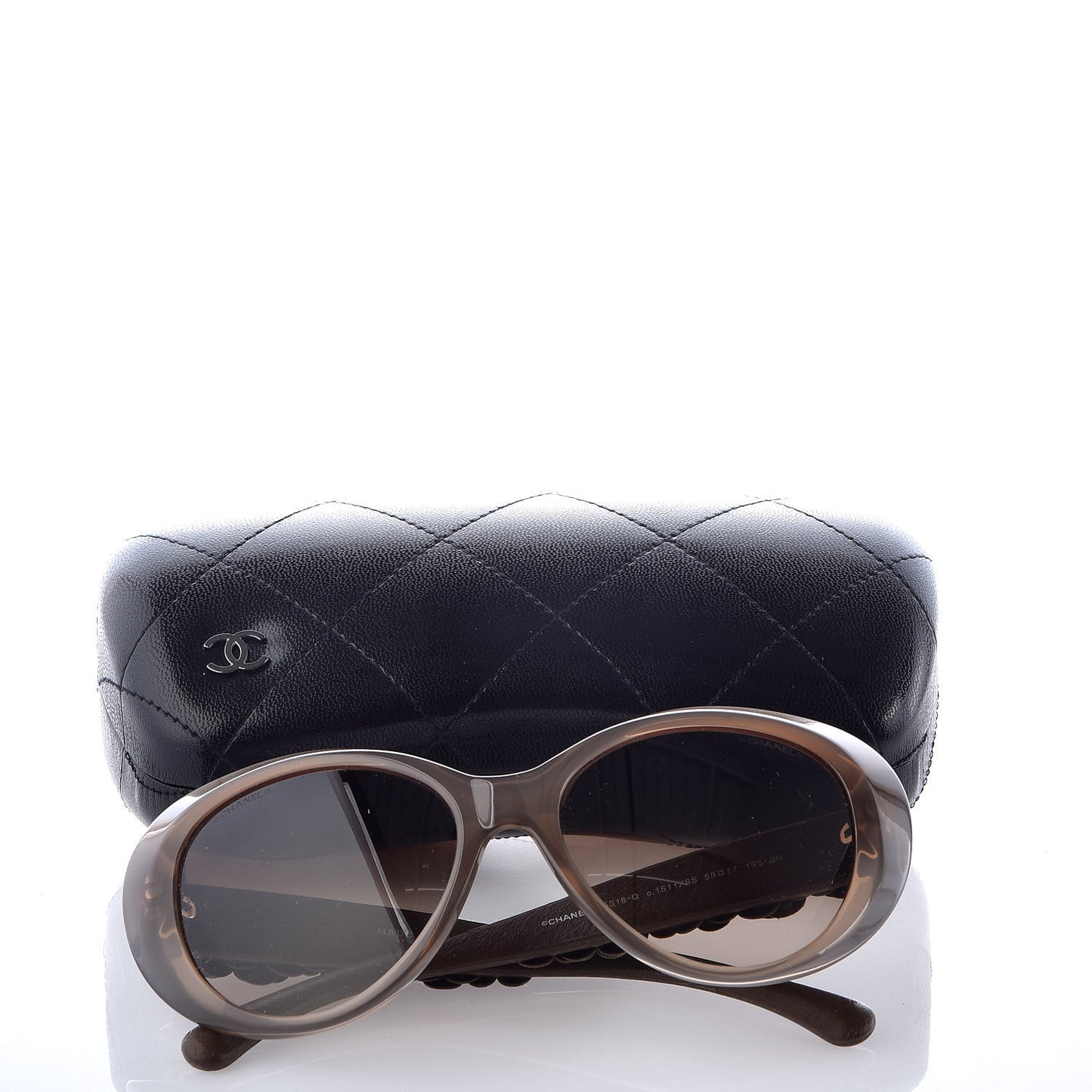 Lambskin Camellia CC Sunglasses 5318-Q Brown