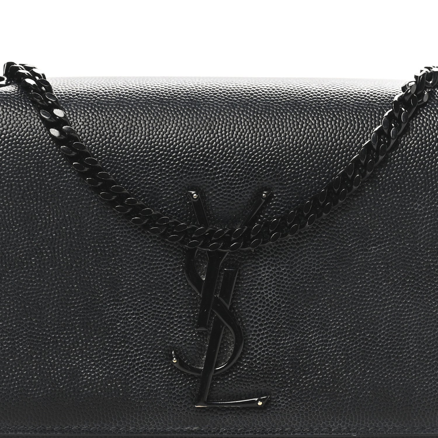 Saint Laurent Grain De Poudre Small Monogram Monochrome Kate Satchel Black 8 of 10