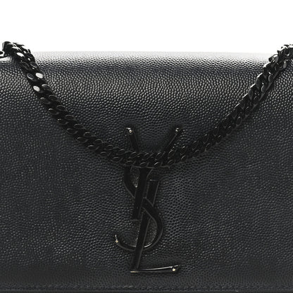 Saint Laurent Grain De Poudre Small Monogram Monochrome Kate Satchel Black 8 of 10