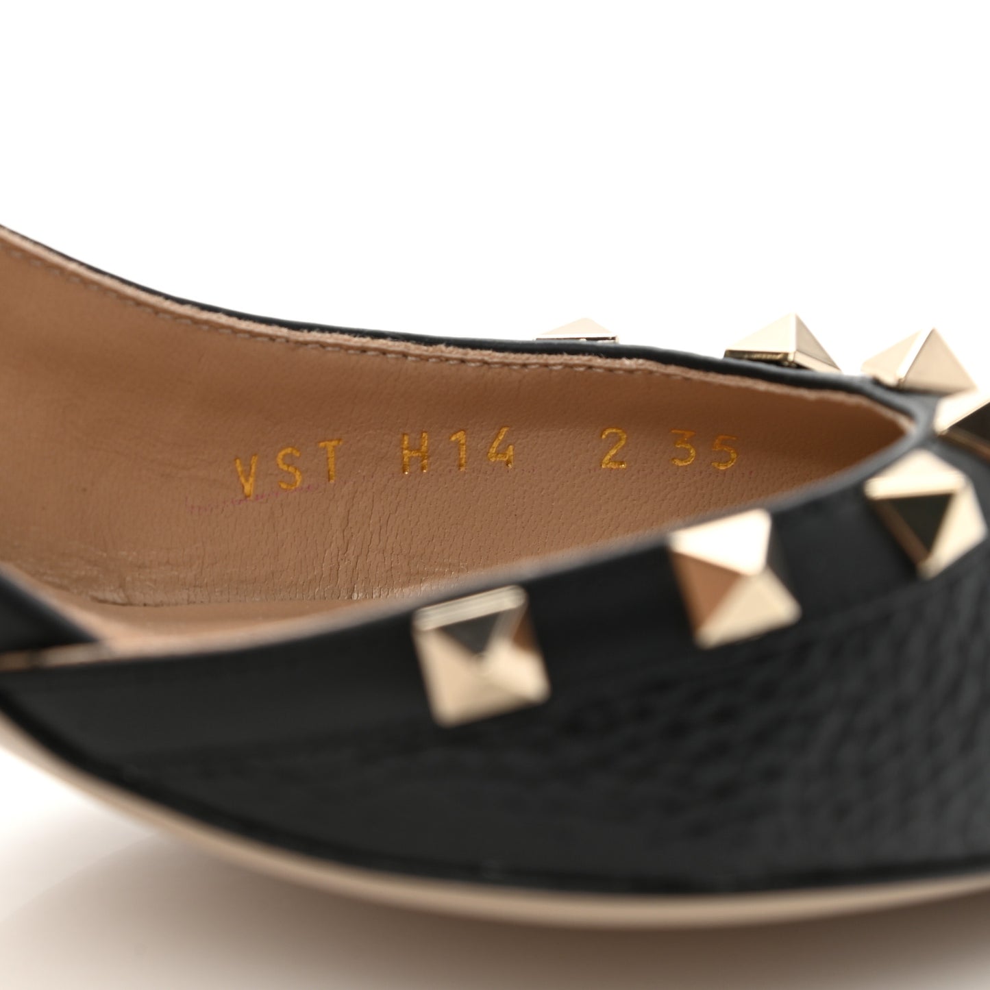 Pebbled Calfskin Rockstud Half D'Orsay Slingback 50mm Pumps 35 Black