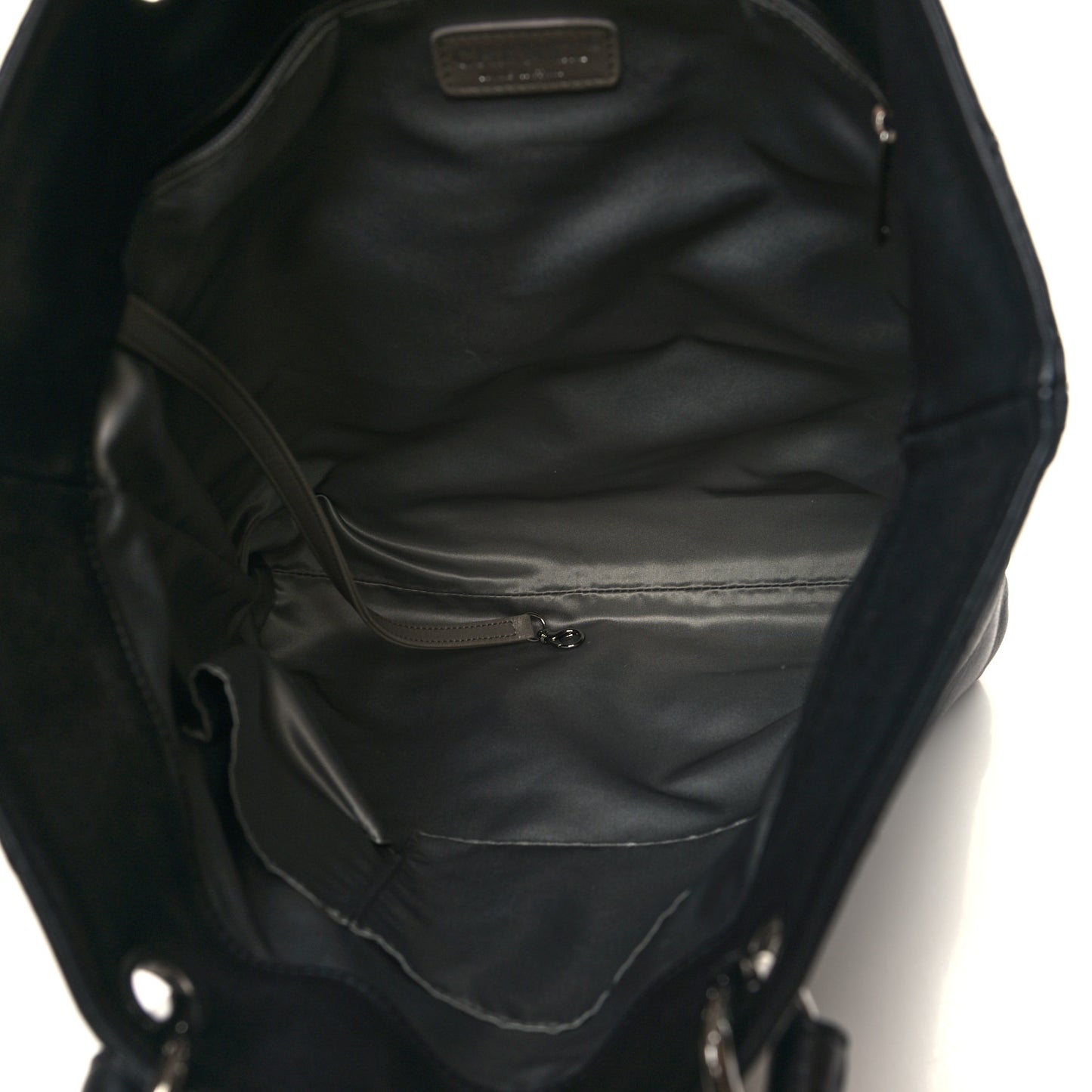 Lambskin Rock And Cabaret Chain Fringe Tote Black