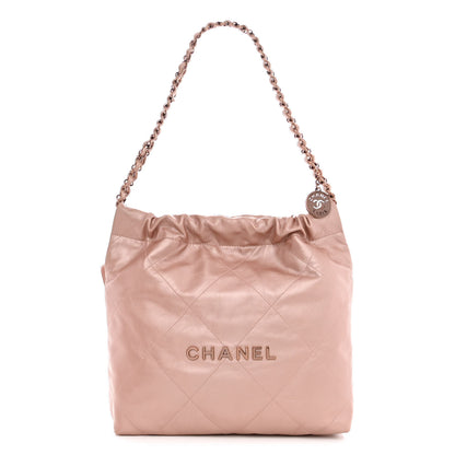 Chanel Metallic Calfskin Quilted Small Chanel 22 Pink 3 of 13