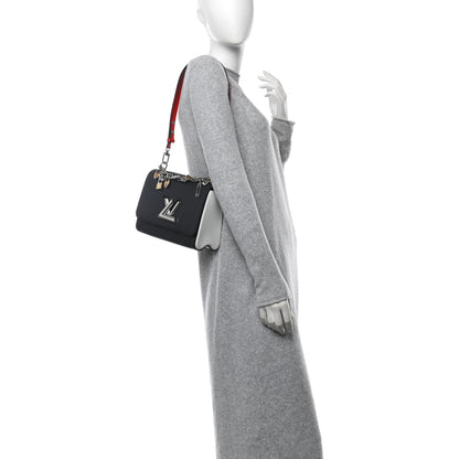 Louis Vuitton Epi Love Lock Charm Twist Shoulder Bag MM Black White 3 of 11