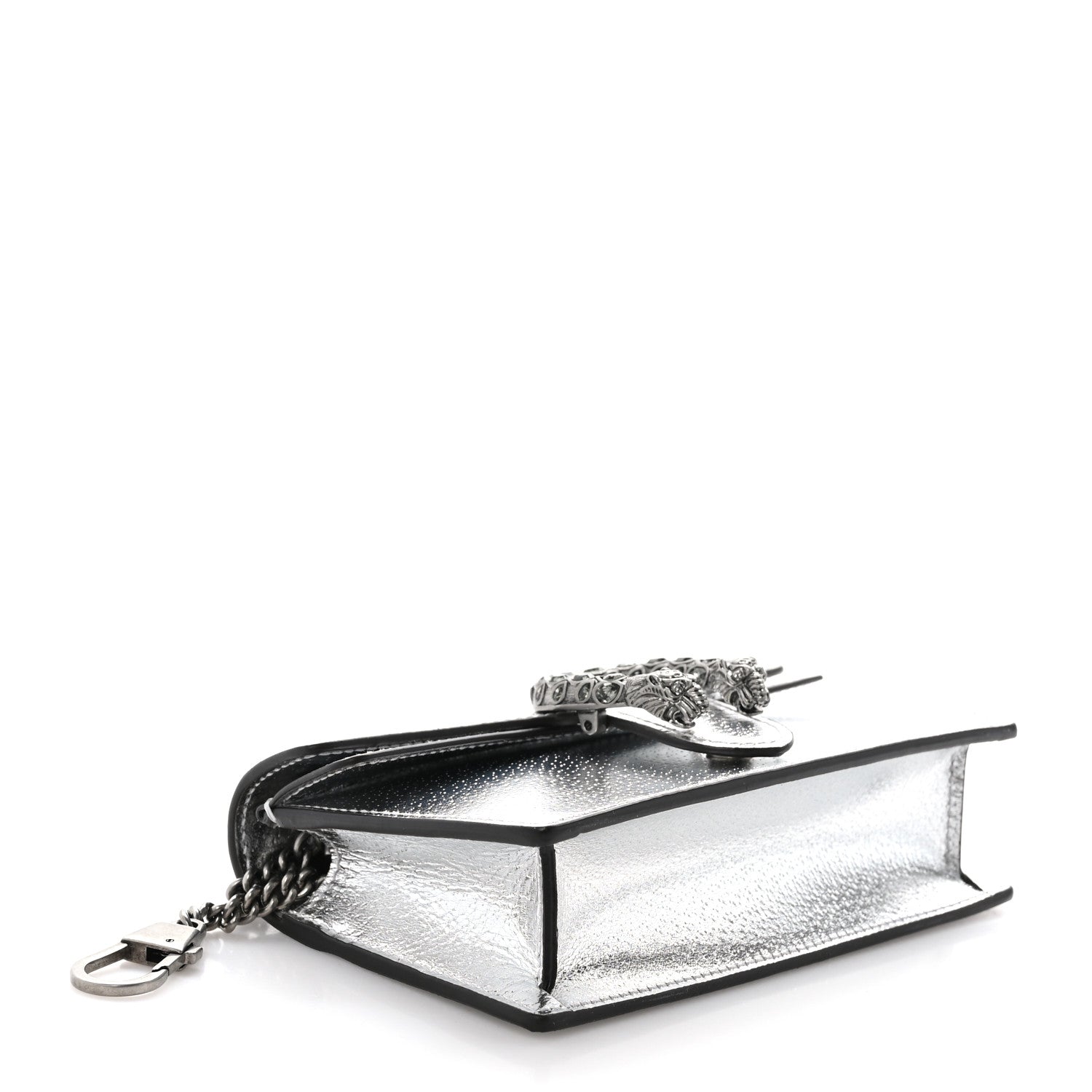 Gucci Metallic Calfskin Super Mini Dionysus Shoulder Bag Silver 4 of 11