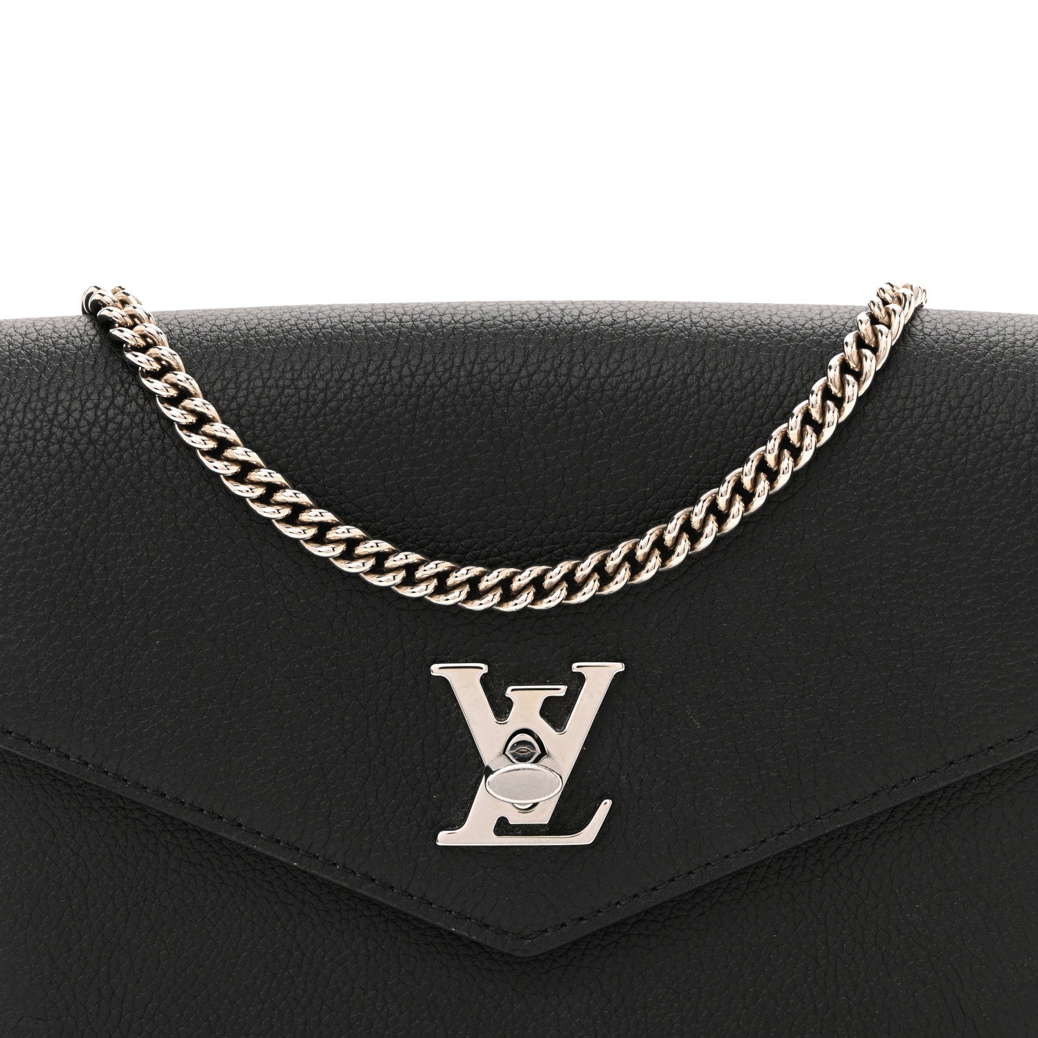 Louis Vuitton Soft Calfskin My Lockme Chain Pochette Black 7 of 9