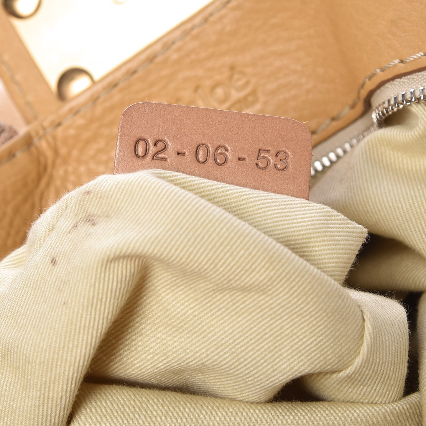 Calfskin Paddington Front Pocket Tote Tan