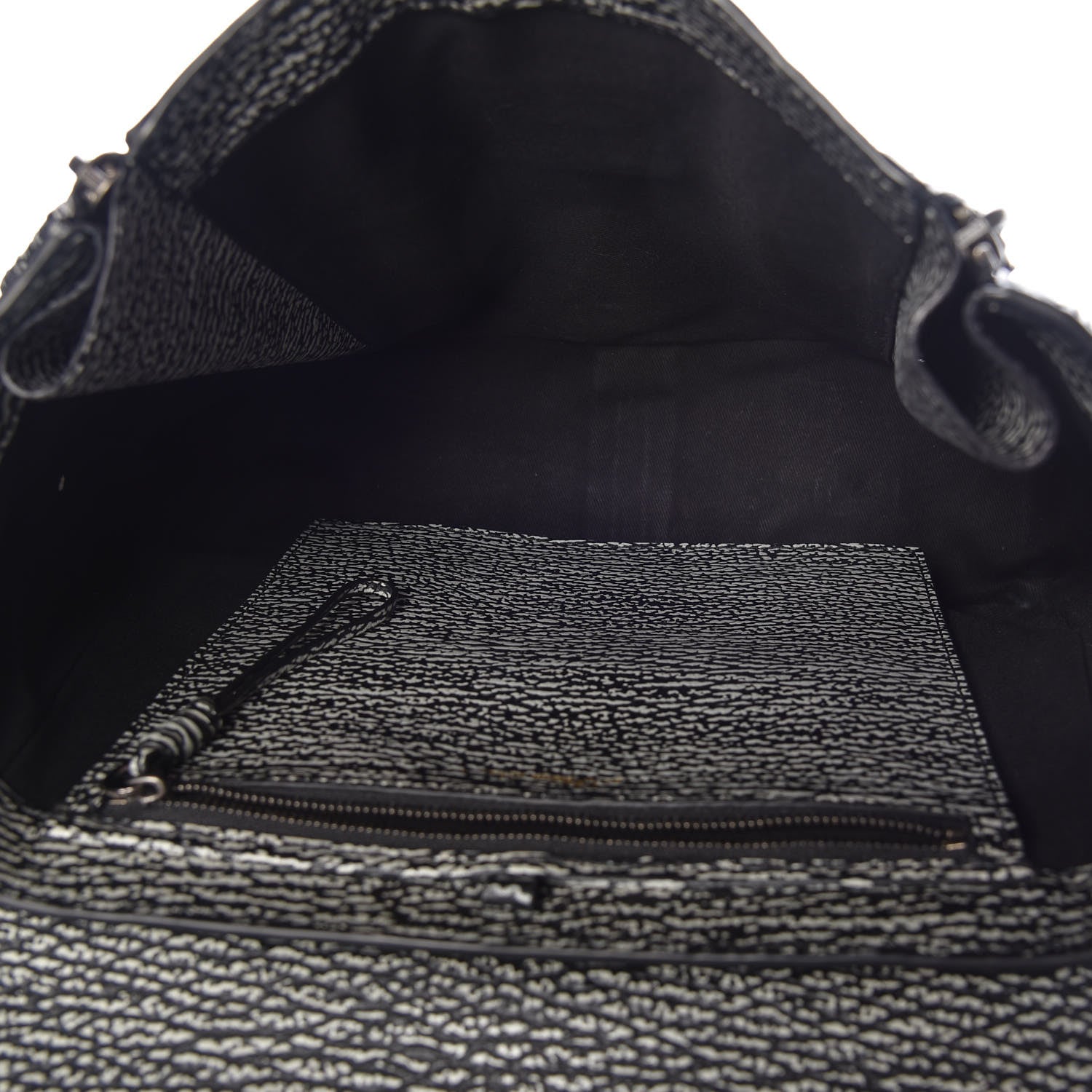 3.1 Phillip Lim 3.1 Textured Calfskin Medium Pashli Satchel Black Cream 8 of 11