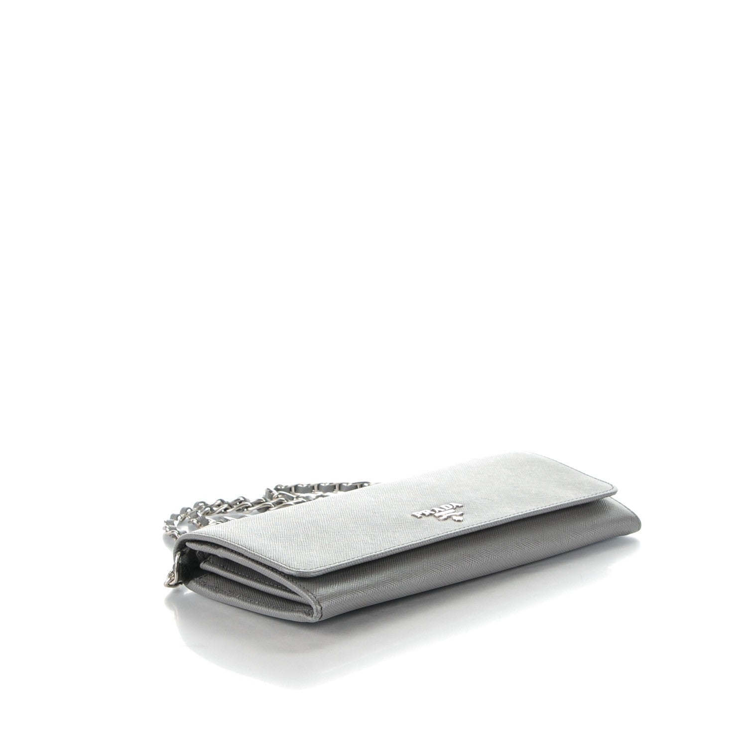 Prada Saffiano Metal Oro Chain Wallet Marmo 4 of 8