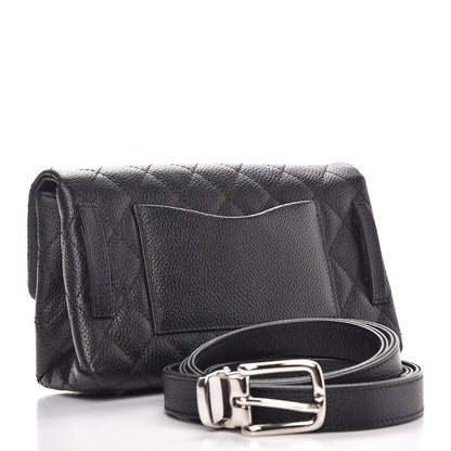 Chanel Grained Calfskin Quilted 2.55 Reissue Flap Belt Bag Clutch Black 3 of 9