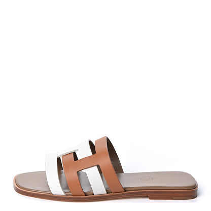 Hermes Calfskin Amore Sandals 37 White Naturel 1 of 11