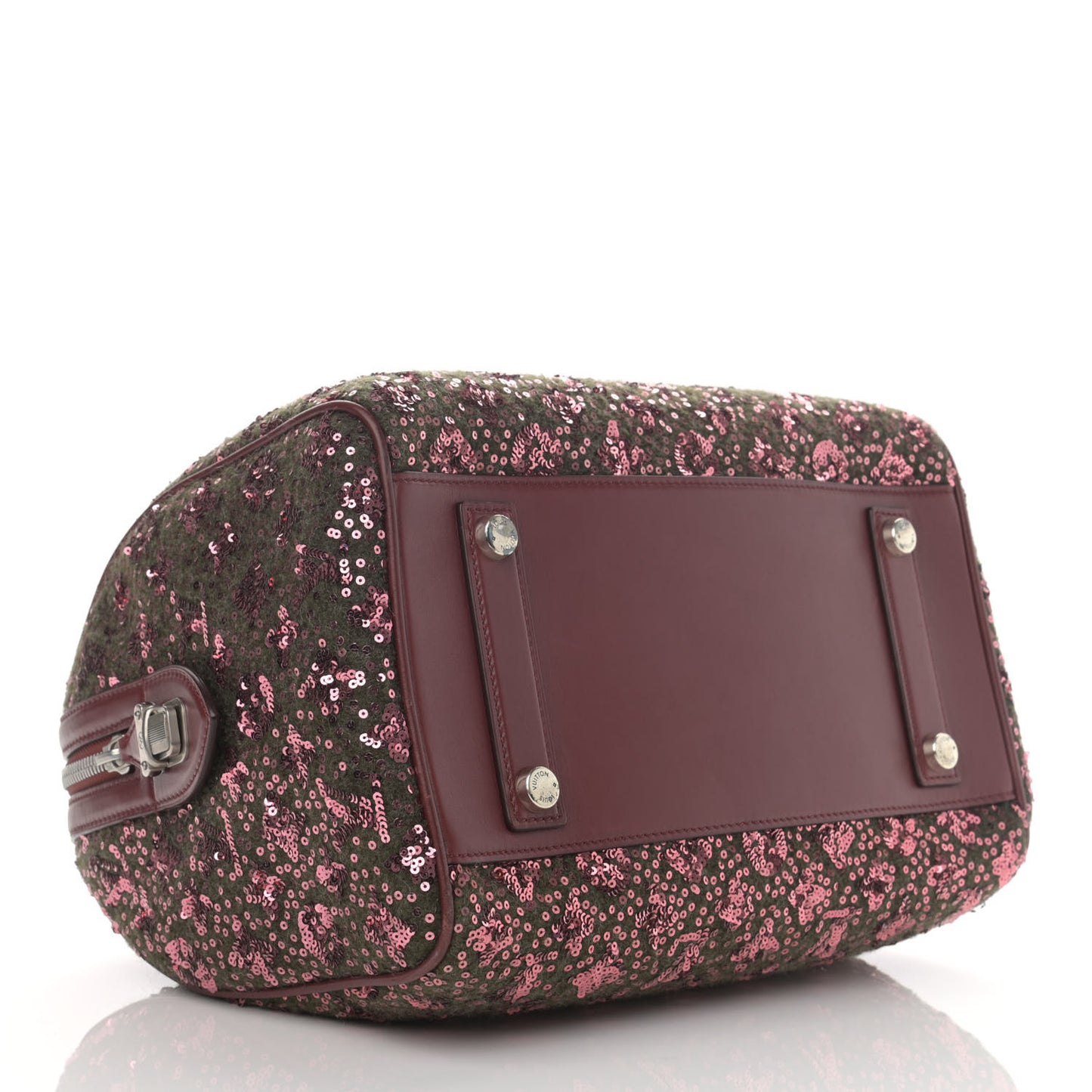 Sequin Monogram Sunshine Express Speedy Burgundy
