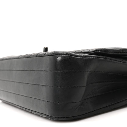 Chanel Lambskin Chevron Quilted Medium Double Flap So Black 10 of 10