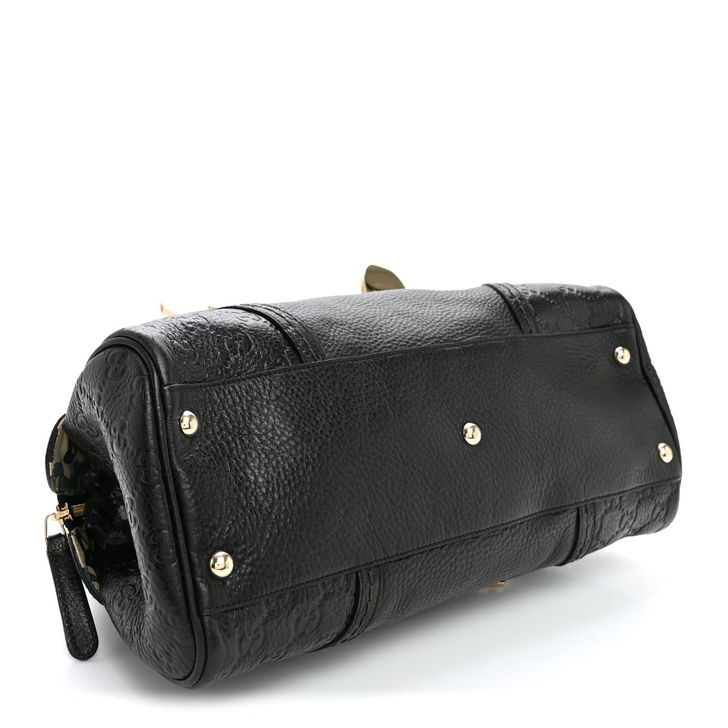 Gucci Calfskin Guccissima Signoria Bowler Bag Black 4 of 11