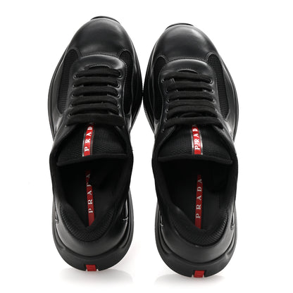 Prada Vitello Soft Mesh Mens America's Cup Sneakers  9.5 Black 2 of 10