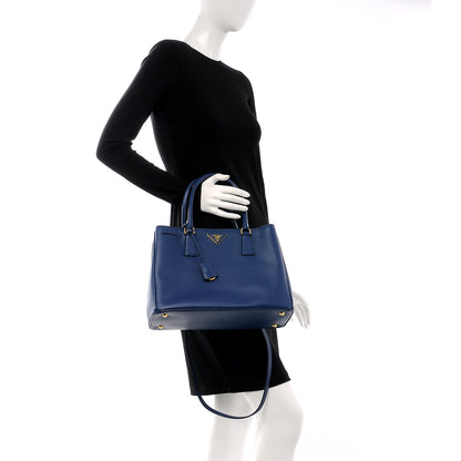 Prada Saffiano Lux Medium Tote Bluette 3 of 8
