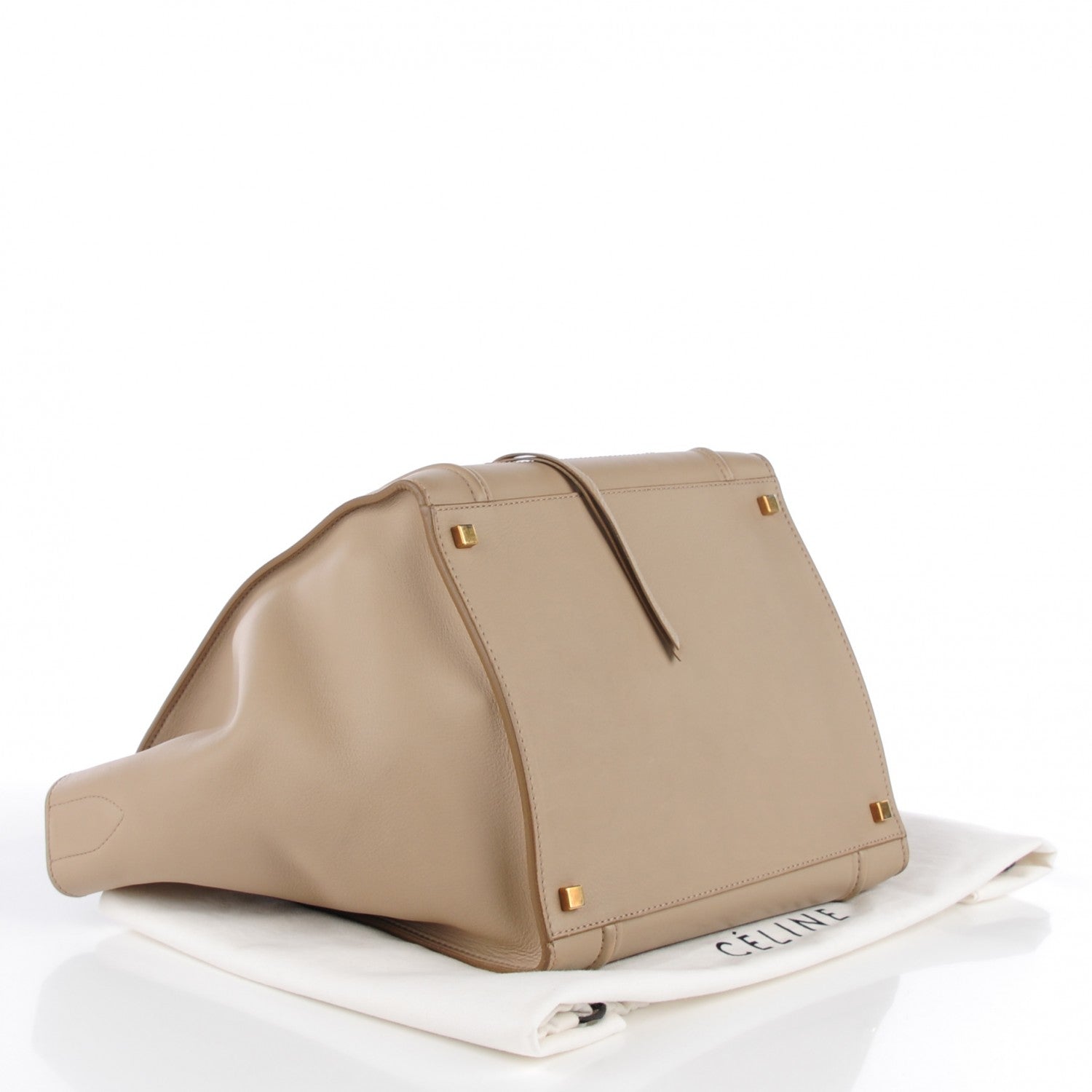 Celine Supple Calfskin Medium Phantom Luggage Beige 4 of 7