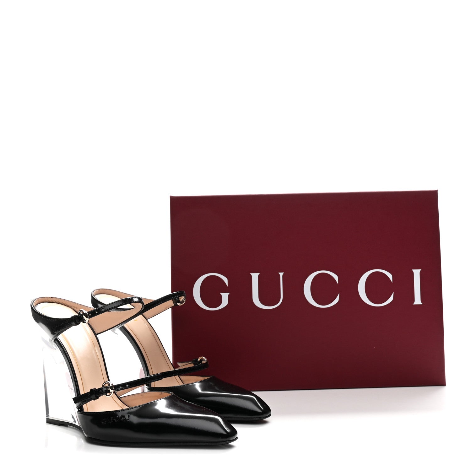 Gucci Regent Calfskin Wedge Mules 37 Black 11 of 11