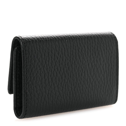 Gucci Pebbled Calfskin GG Marmont 6 Key Holder Black 3 of 8